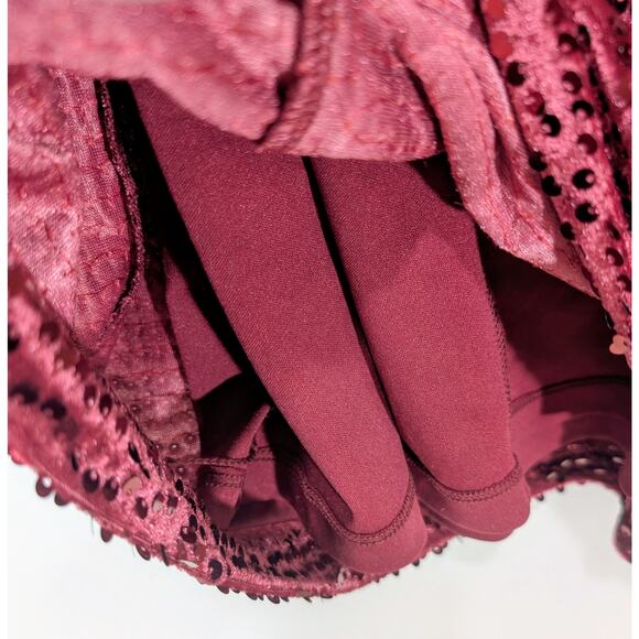 Rachel Roy Harland Velvet Sequin Halter Dress Cabernet Medium NWT - Picture 7 of 11